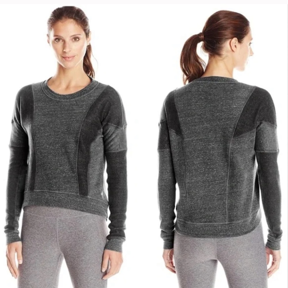ALO Yoga Heathered Grey Black Rapids Sweatshirt